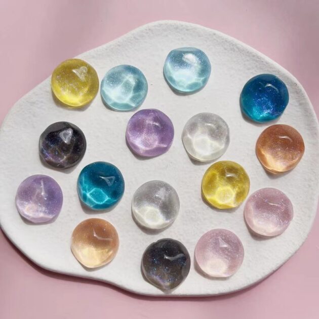 Water ripple flat bottom colored beads - Image 2