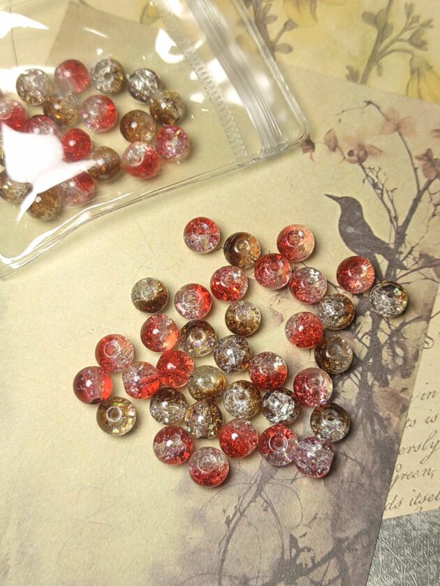 Red cracked beads